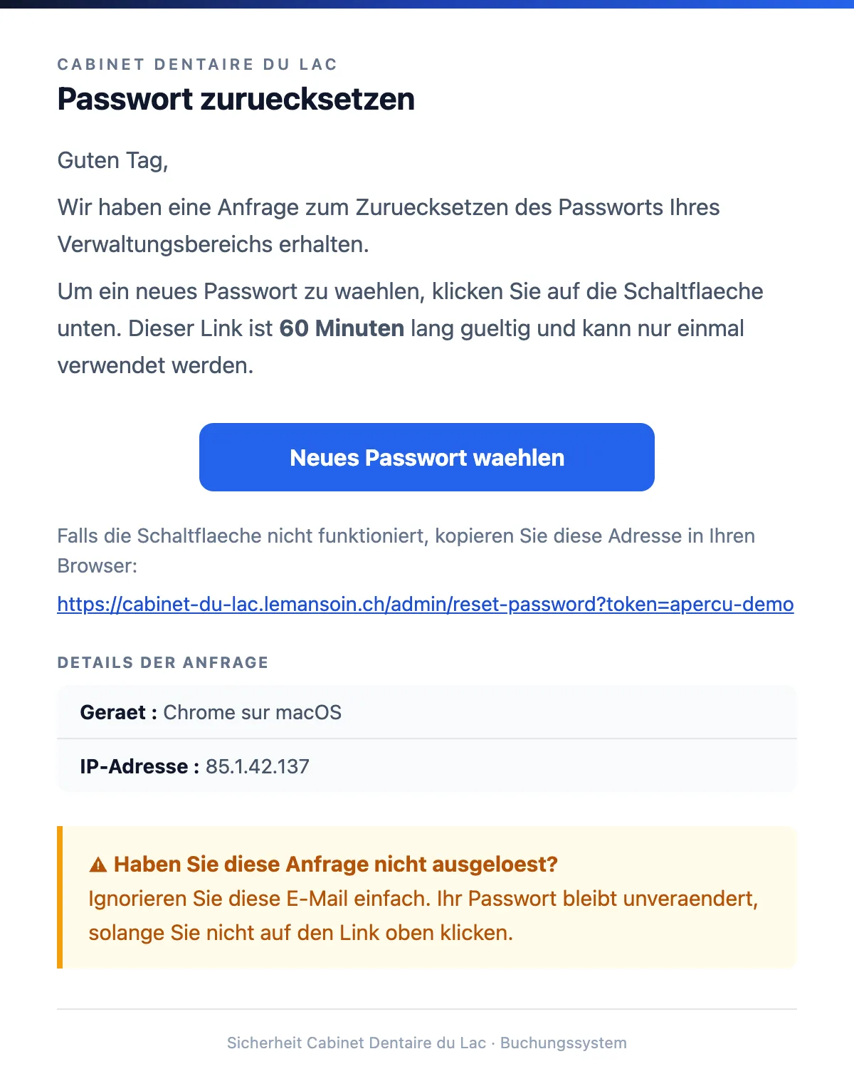 Passwort zurücksetzen