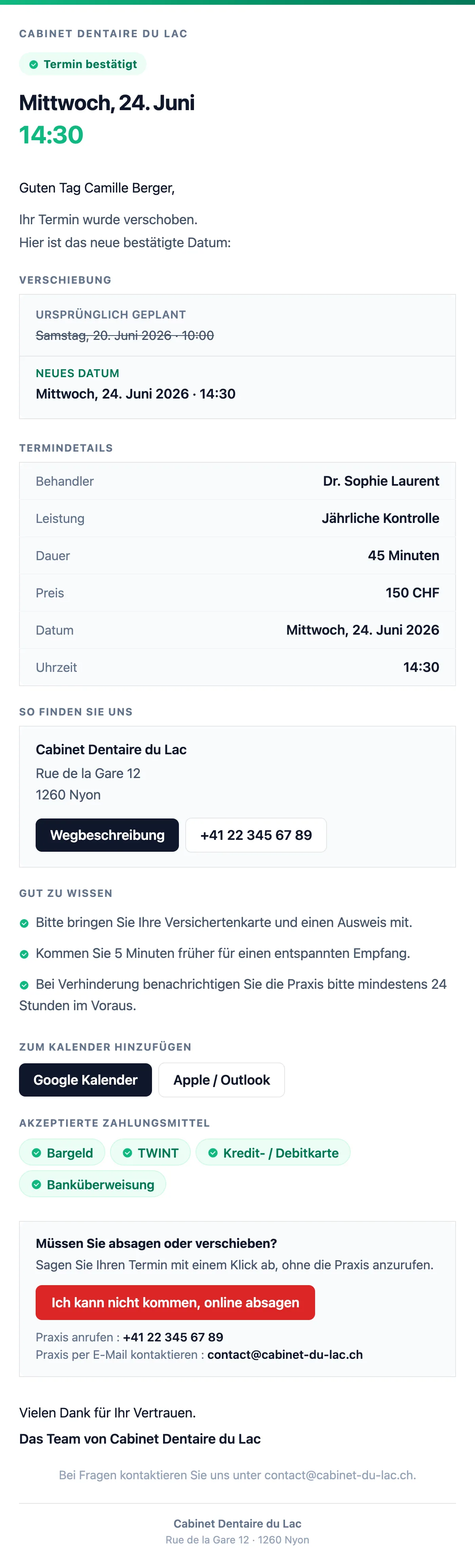 Termin verschoben