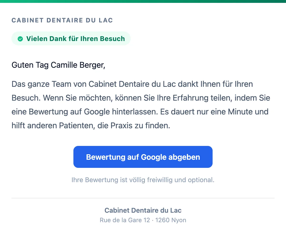 Einladung zur Bewertung