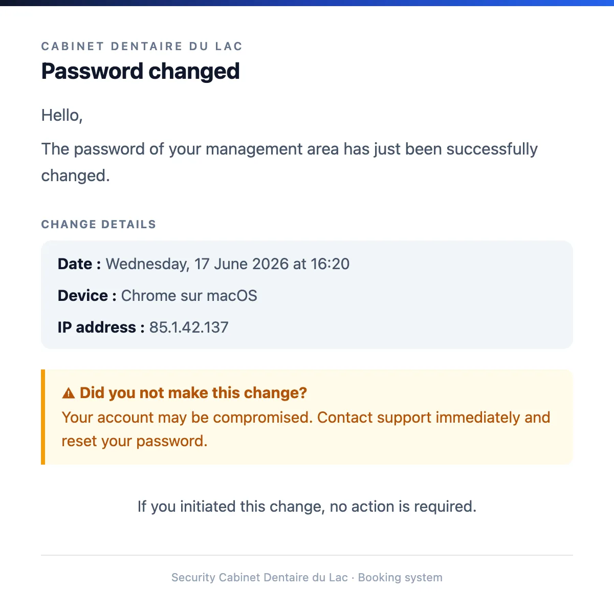 Password changed