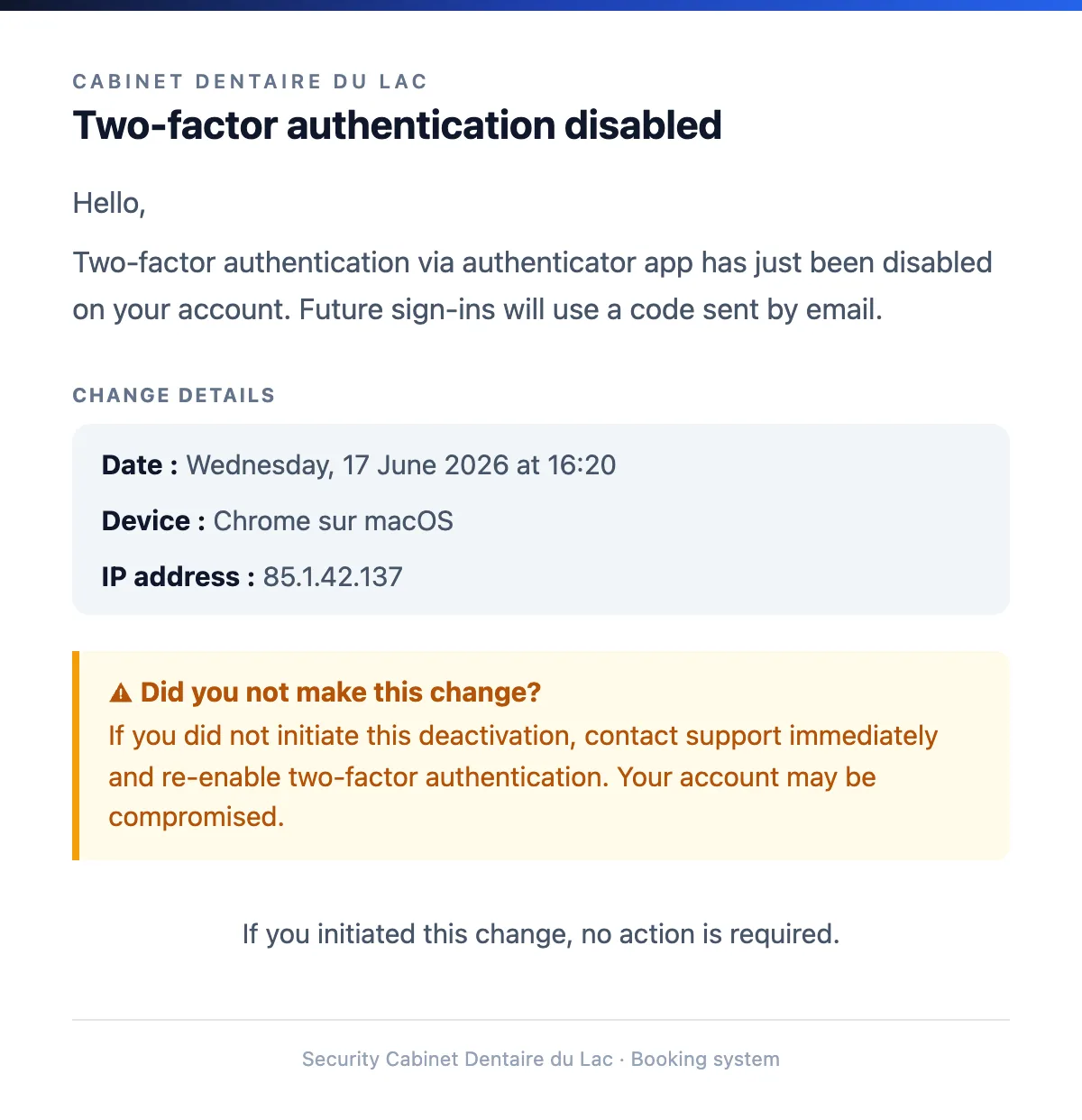 Two-factor authentication disabled
