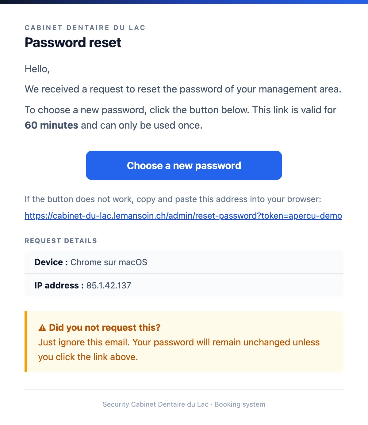 Password reset