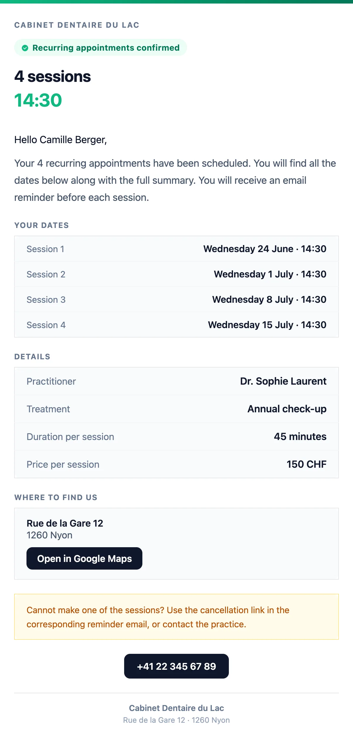 Series of appointments