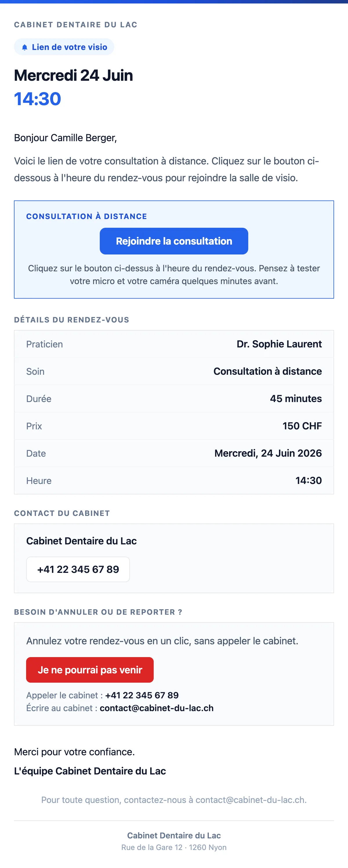 Lien de consultation vidéo