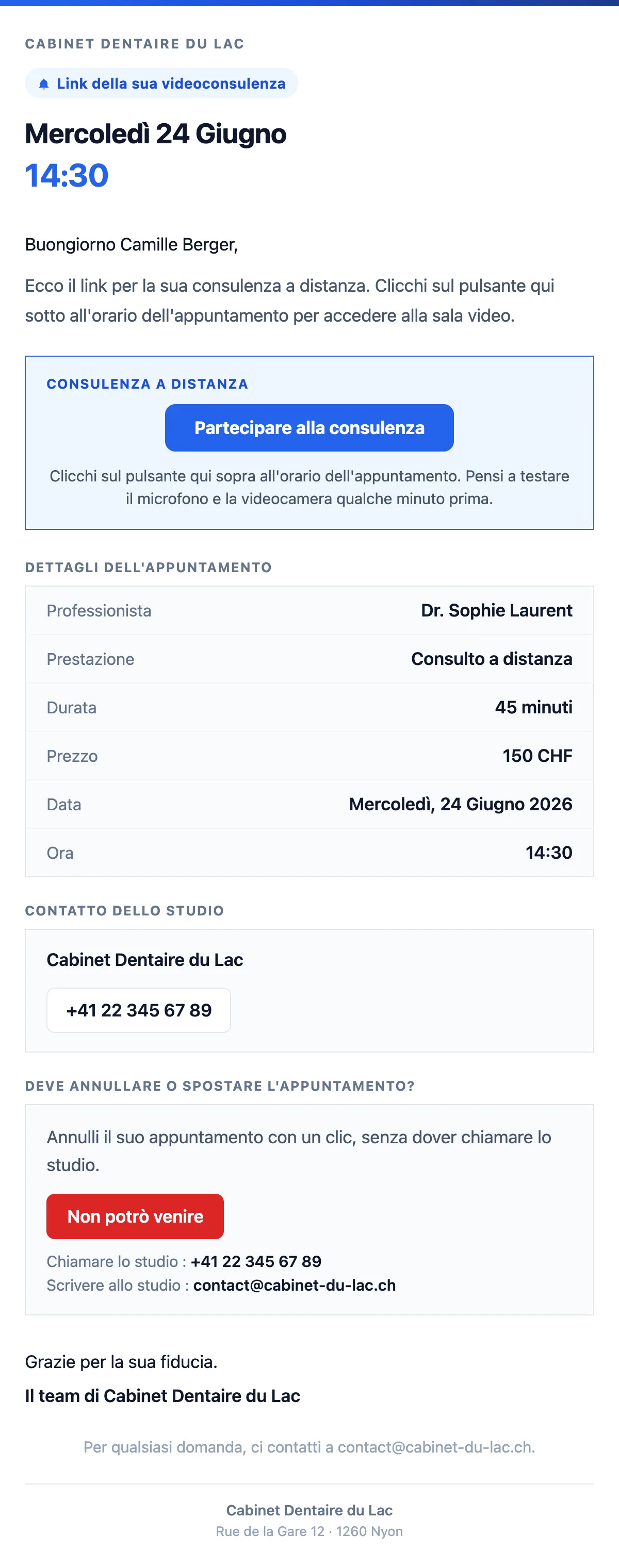 Link per il consulto video