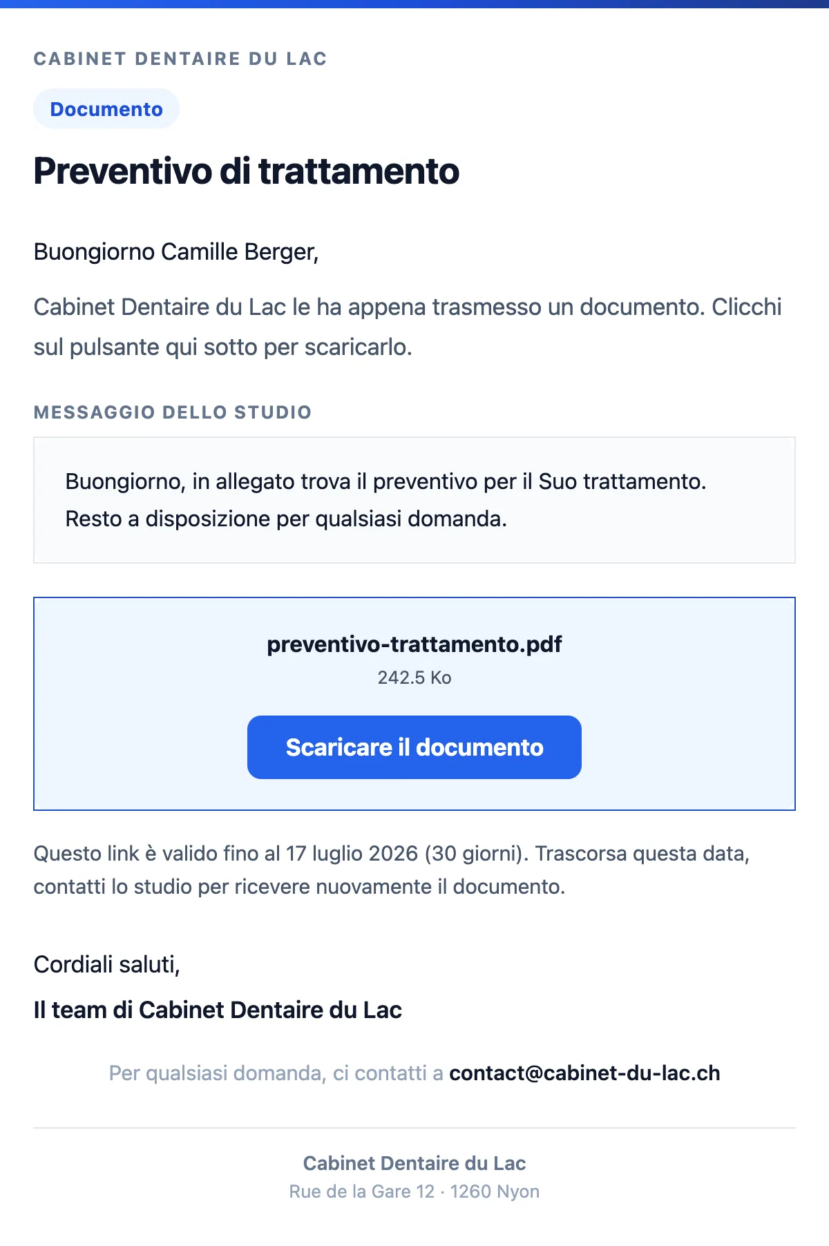 Documento inviato