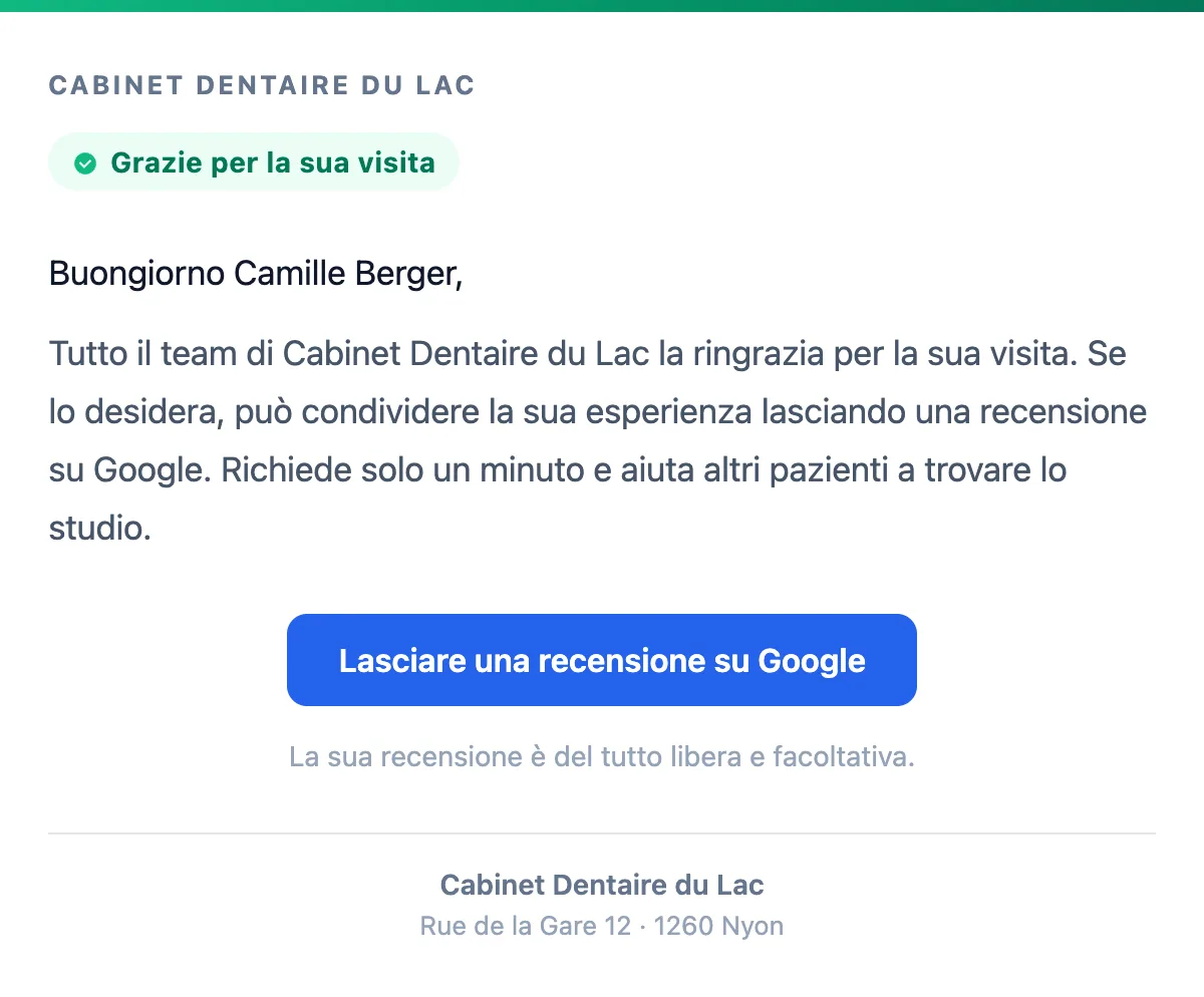 Invito a lasciare una recensione
